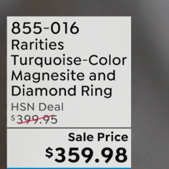 Rarities Carol Brodie Gold Plated Turquoise Colored Magnesite Diamond Ring 7 NWT - Picture 6 of 15